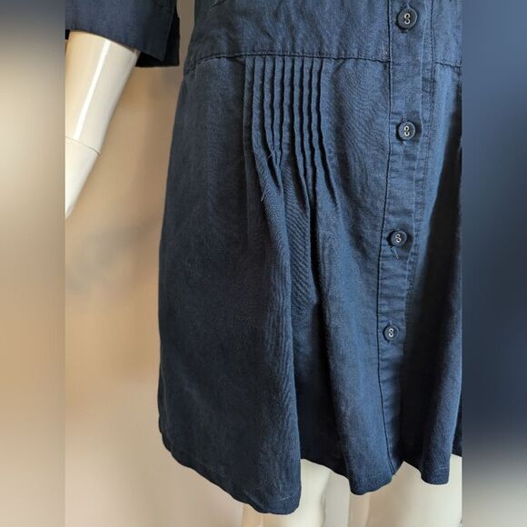 Mango Deep Blue Button-Front Midi Dress - Picture 7 of 12